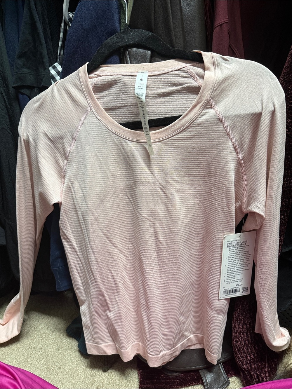 lululemon athletica Light Pink Ribbed Long-Sleeve Crew